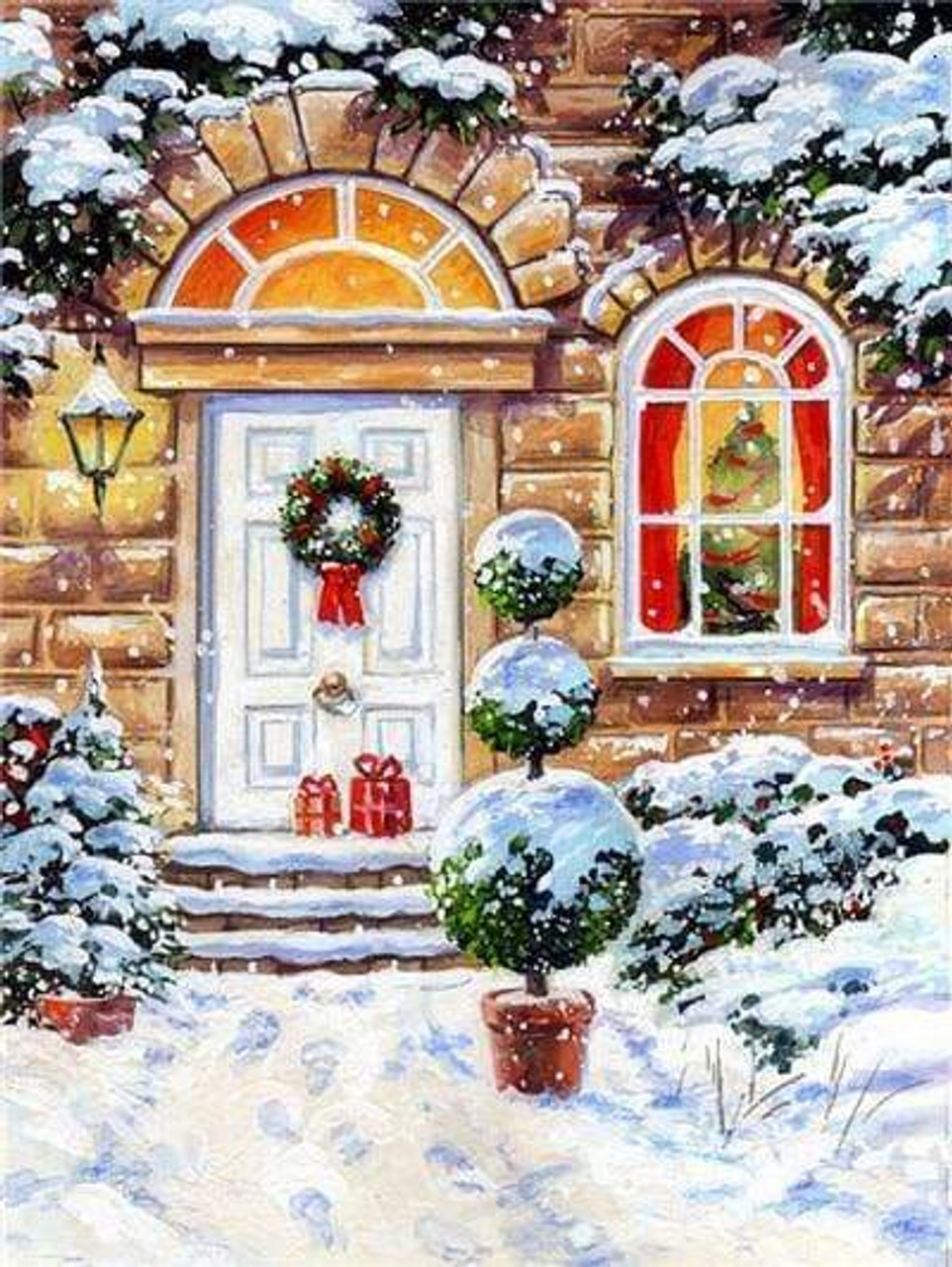 Sparkly Selections House & Christmas Tree Pre-Framed Diamond Painting Kit  with Backlighting