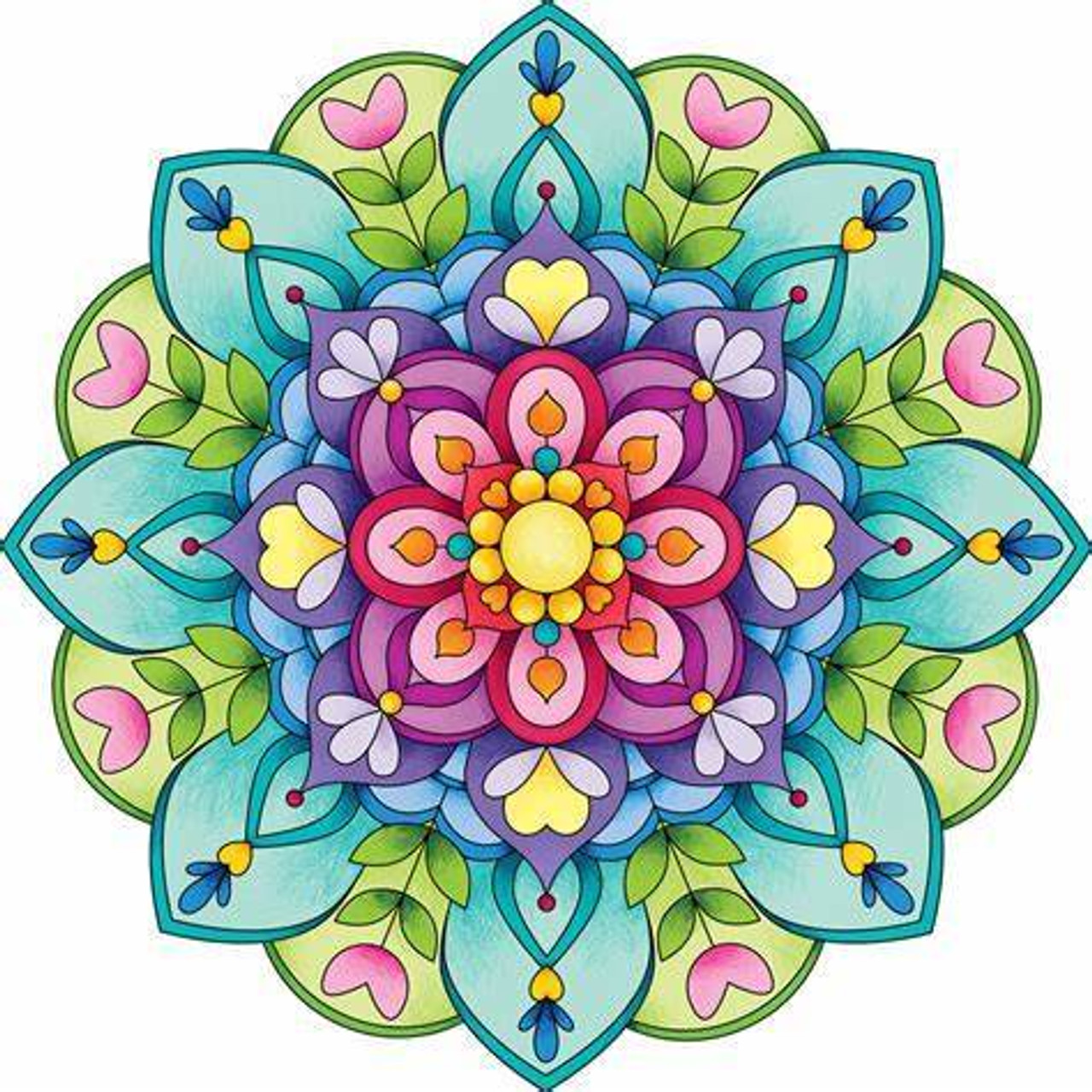 5d Diamond Painting Set Colorful Mandala Pattern Suitable - Temu