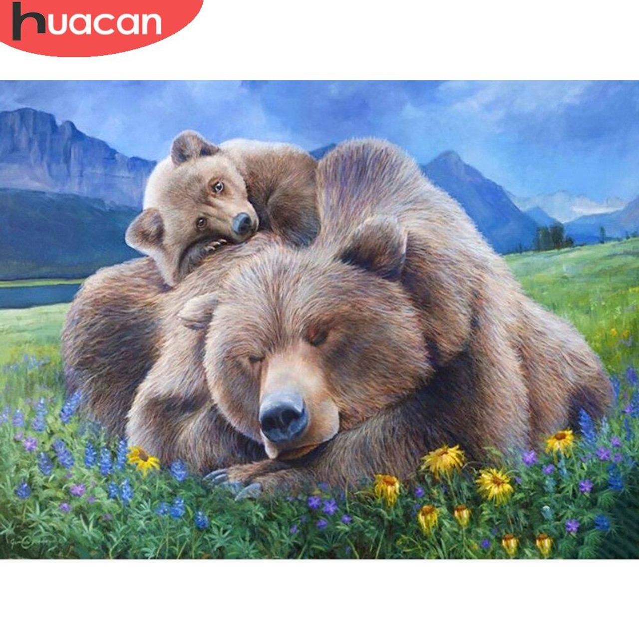 5D Diamond Painting Golfing Bears Kit