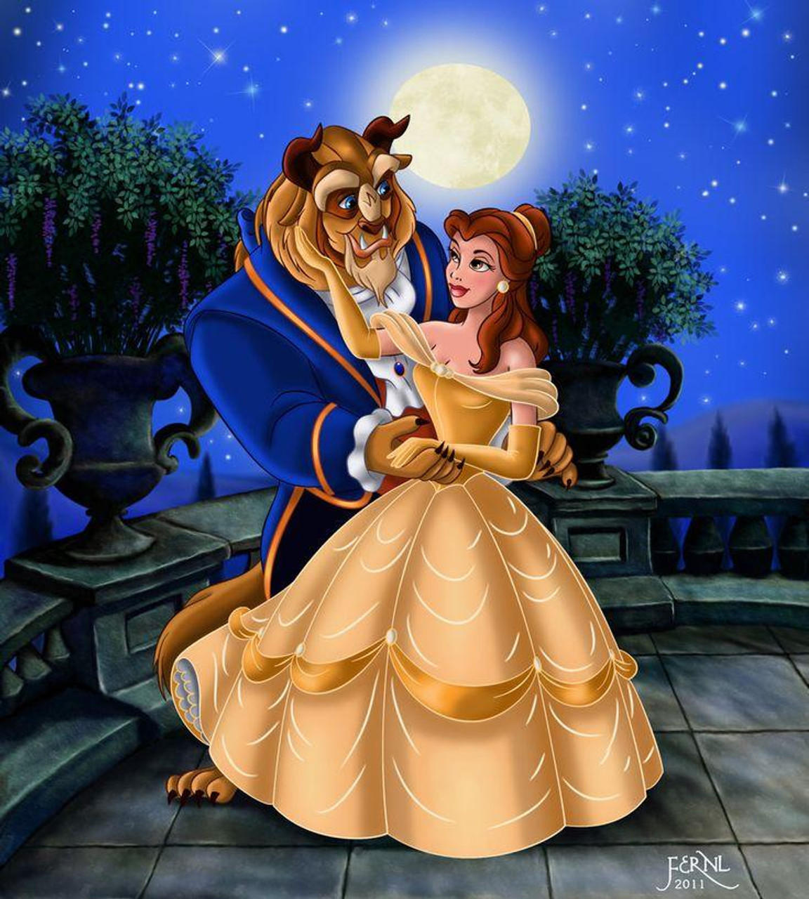 5D Diamond Painting Full Moon Beauty and the Beast Kit