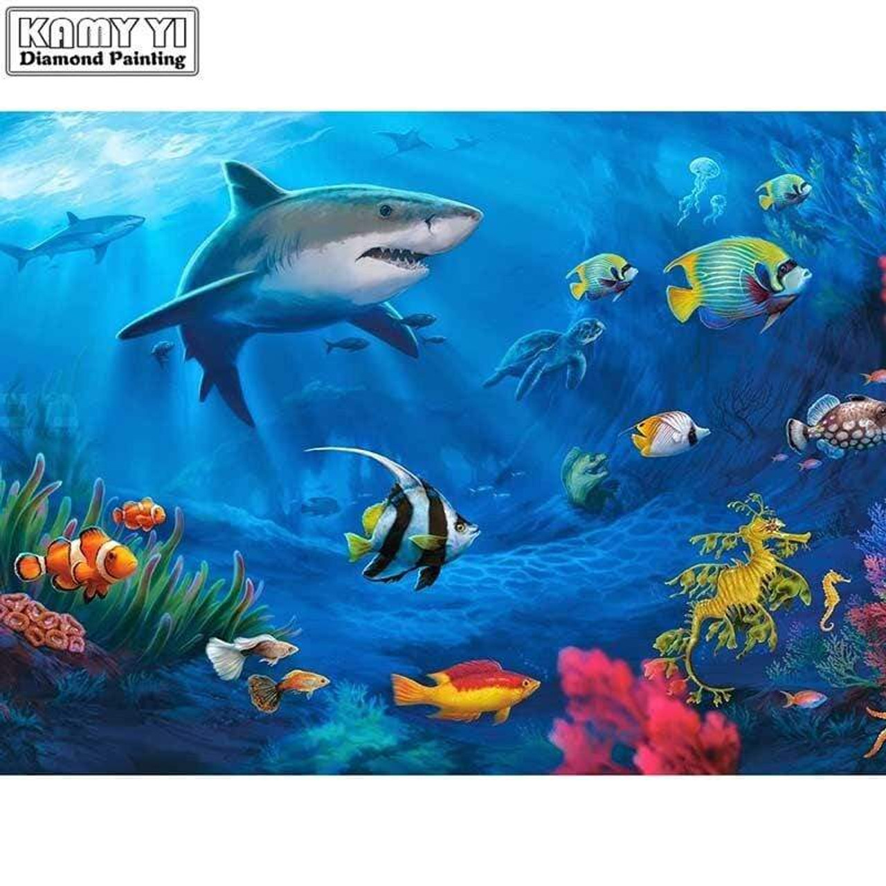 5D Diamond Painting Fish Ocean Collage Kit