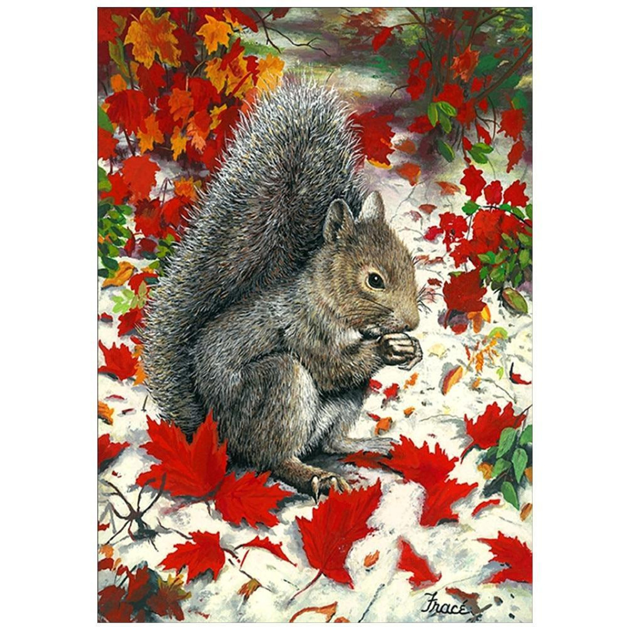 Squirrel, Sparrow & Sunflowers Painting – Diamond Painting Bliss