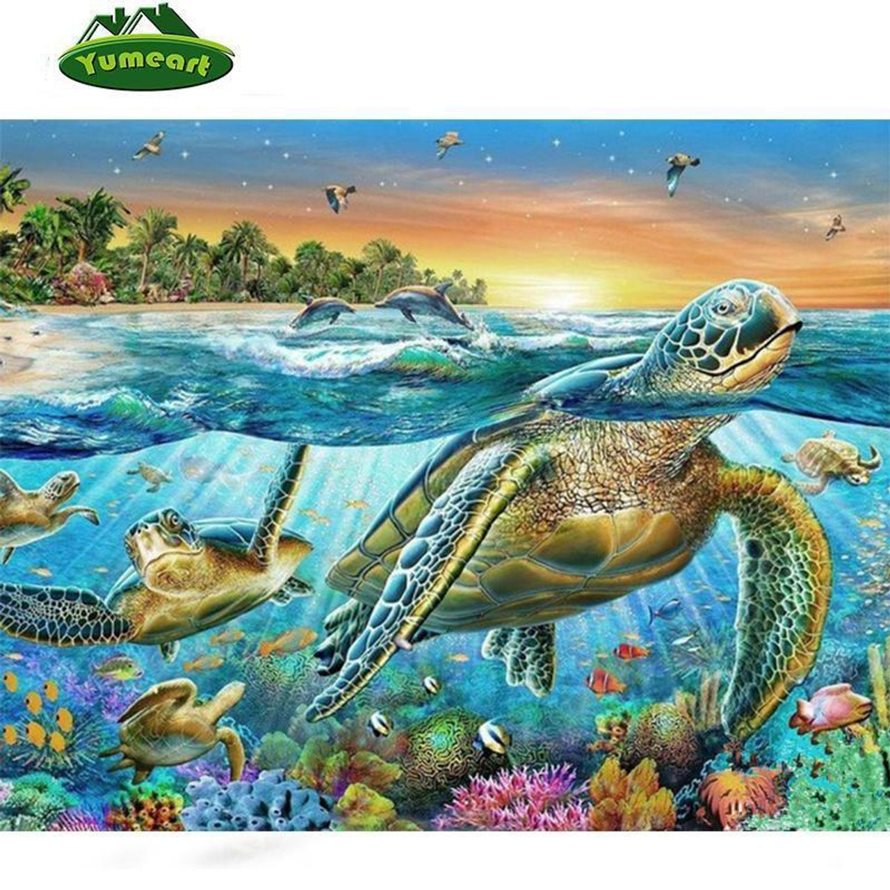 5D Diamond Painting Colorful Turtle Kit - Bonanza Marketplace