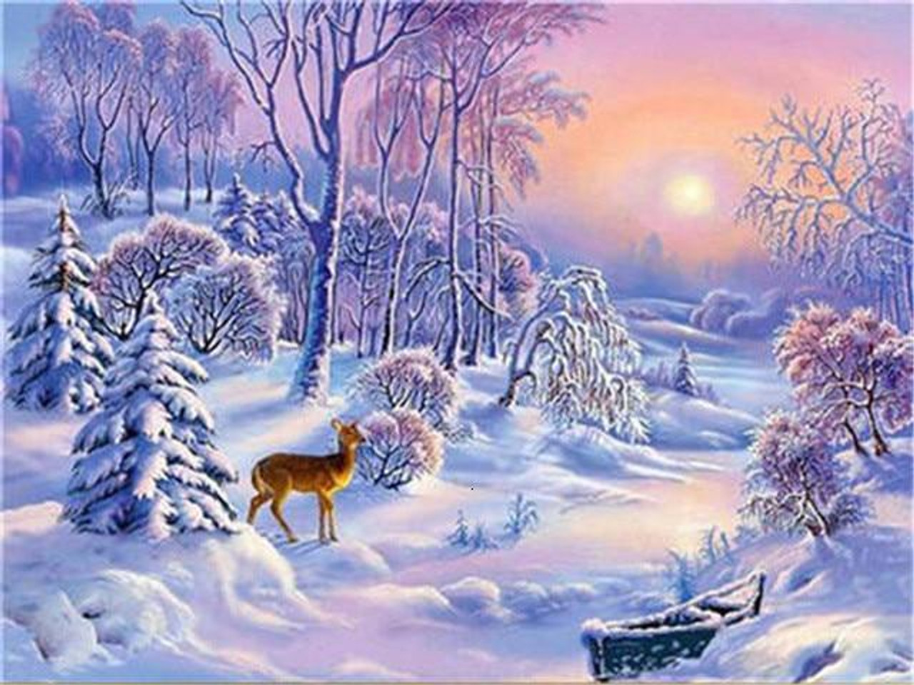 5D Diamond Painting Deer at the Stream Kit - Bonanza Marketplace