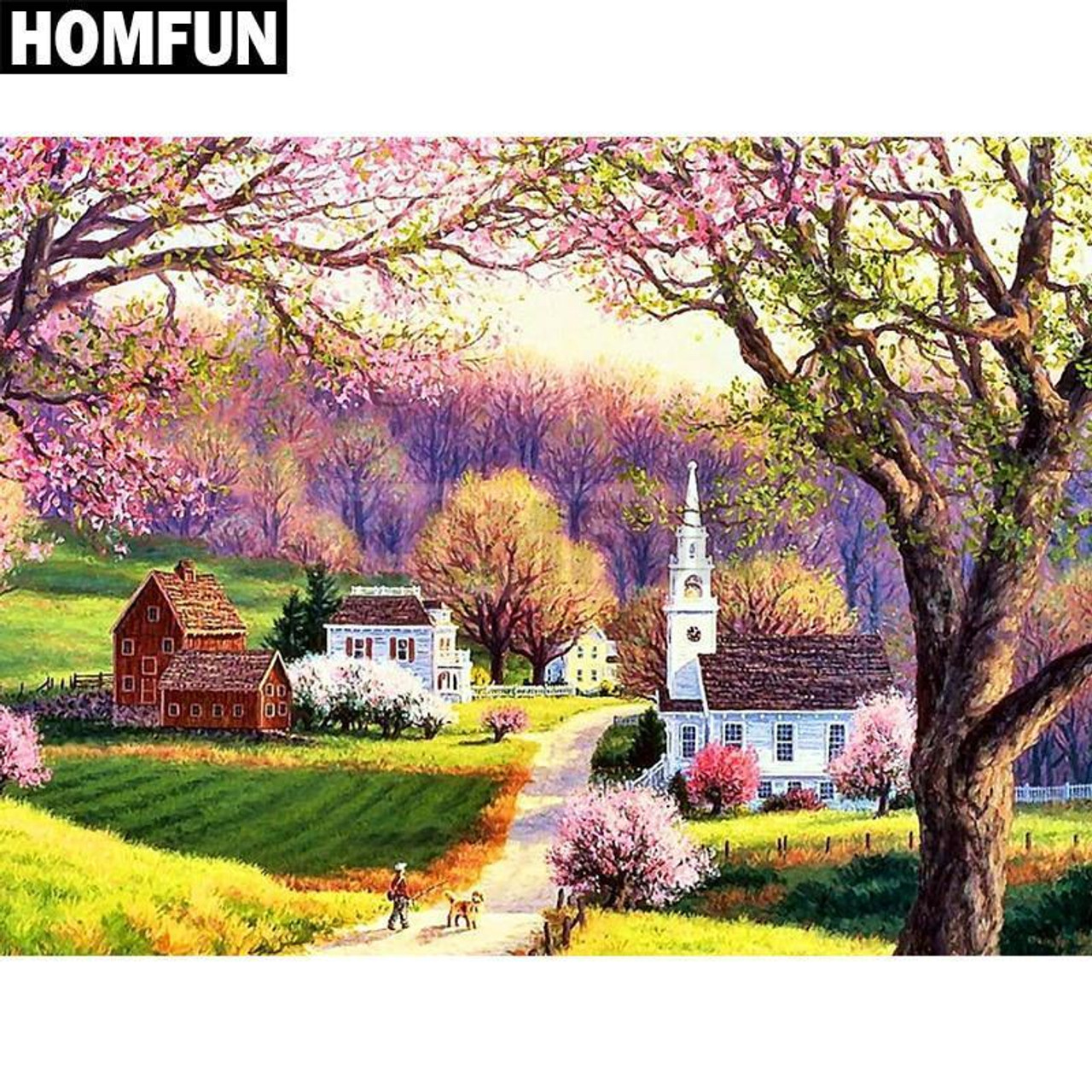 5D Diamond Painting Small Village Kit - Bonanza Marketplace