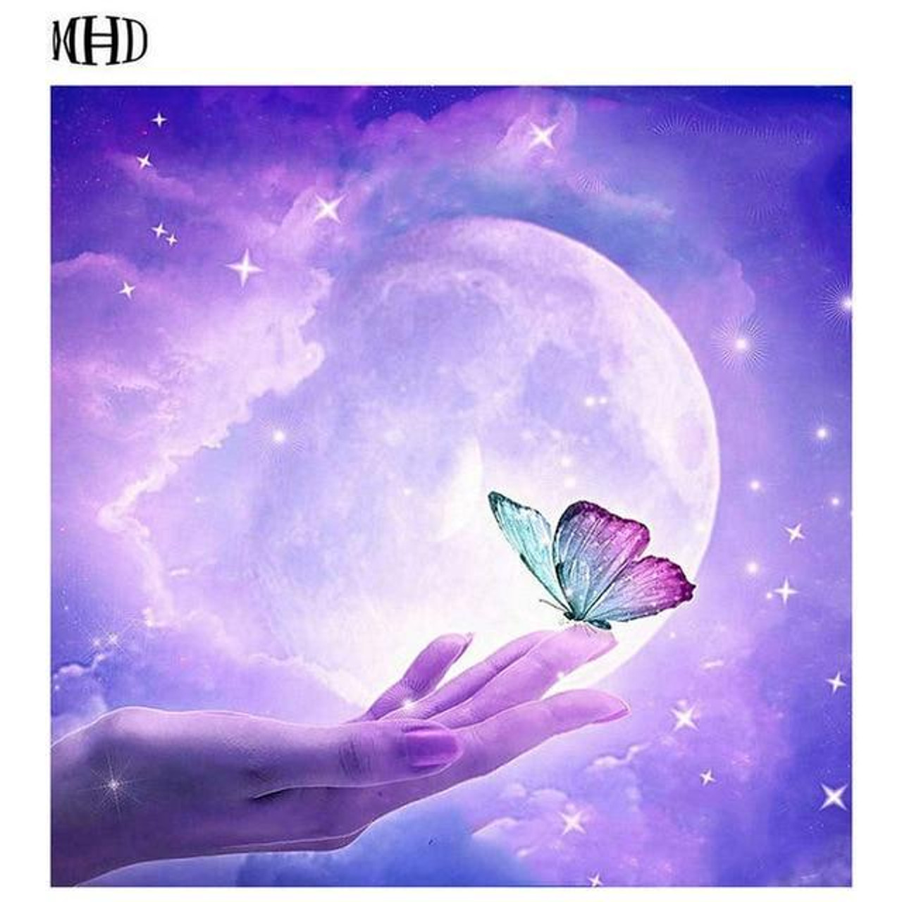5D Diamond Painting Crescent Moon Butterfly Kit