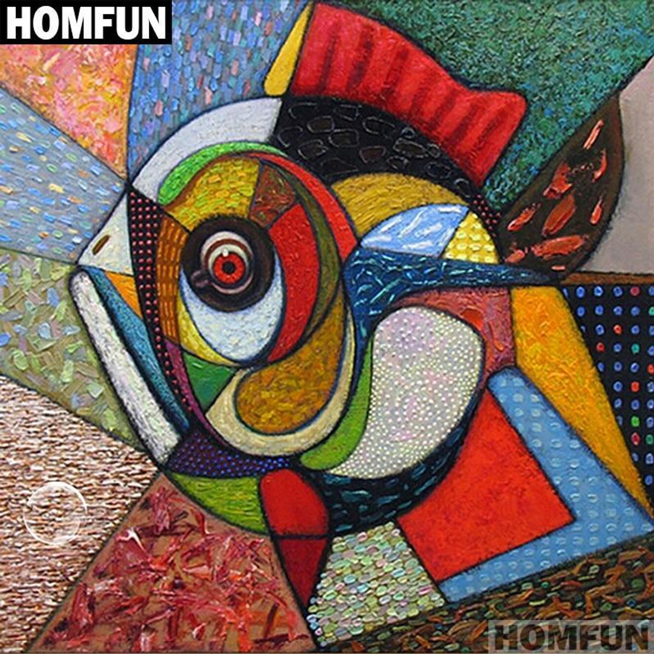 5D Diamond Painting Abstract Shapes Hummingbird Kit - Bonanza Marketplace