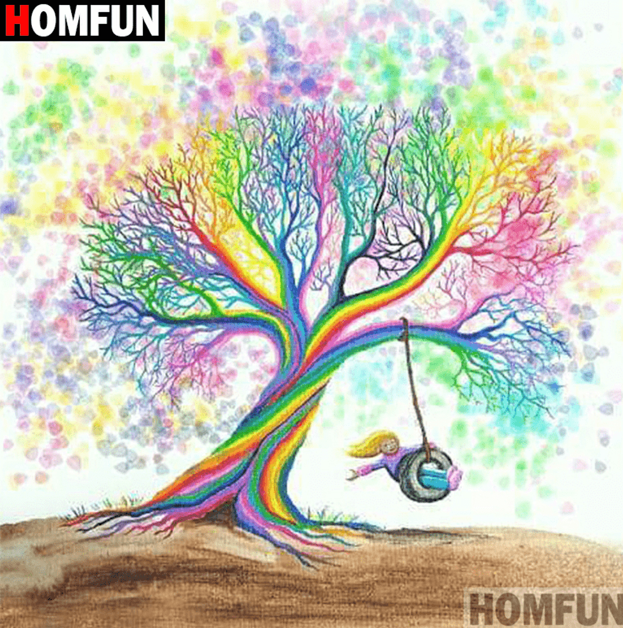 rainbow tree art