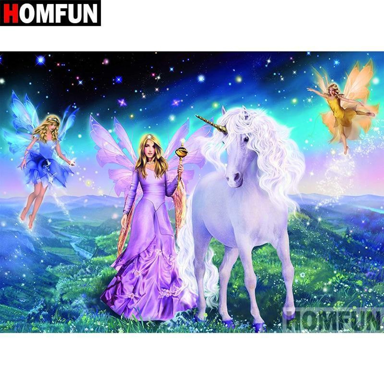 5D Diamond Painting Fairies and Unicorns Kit