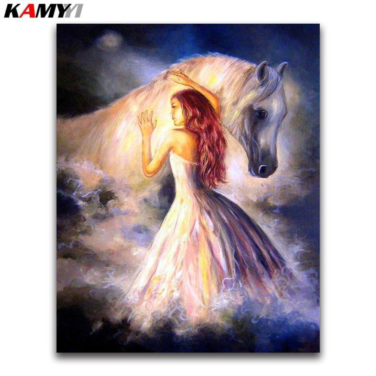 White Impressionist Horse - Diamond Paintings 