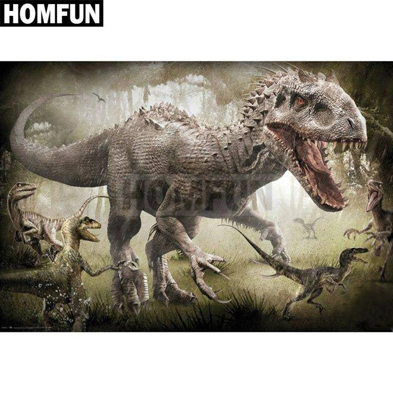 Tyrannosaurus Rex Struthiomimus dinosaurs Diamond Painting