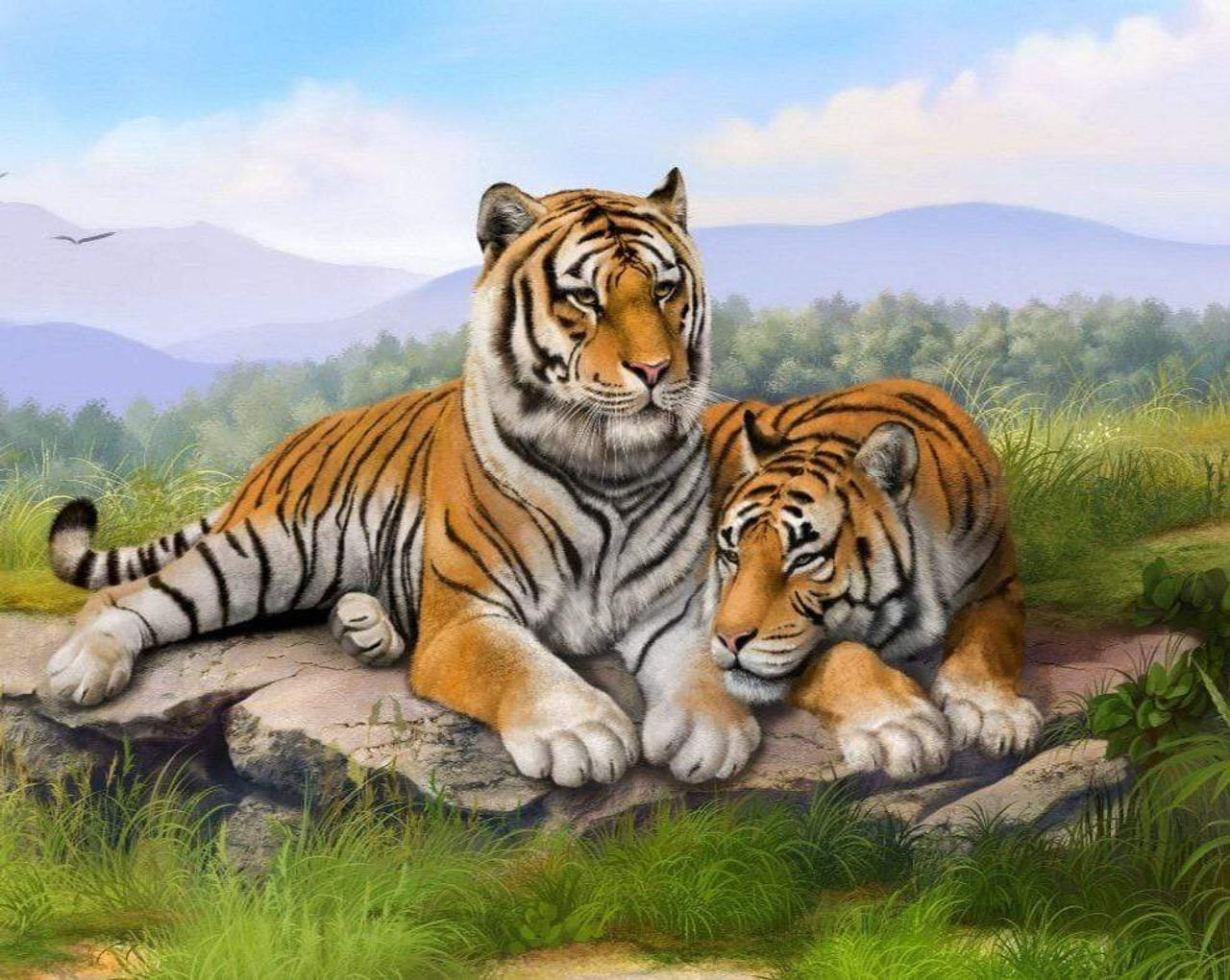 Buy Two Tigers Full Square/round Diamond 5D DIY Diamond Painting