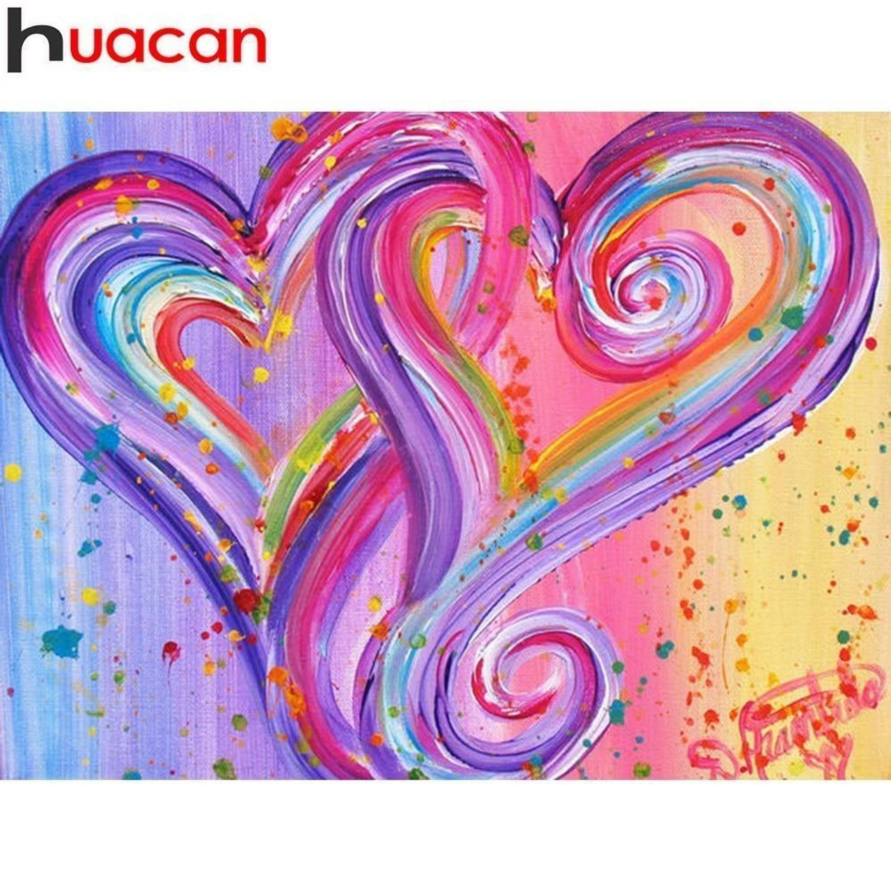 5D Diamond Painting Two Painted Hearts Kit