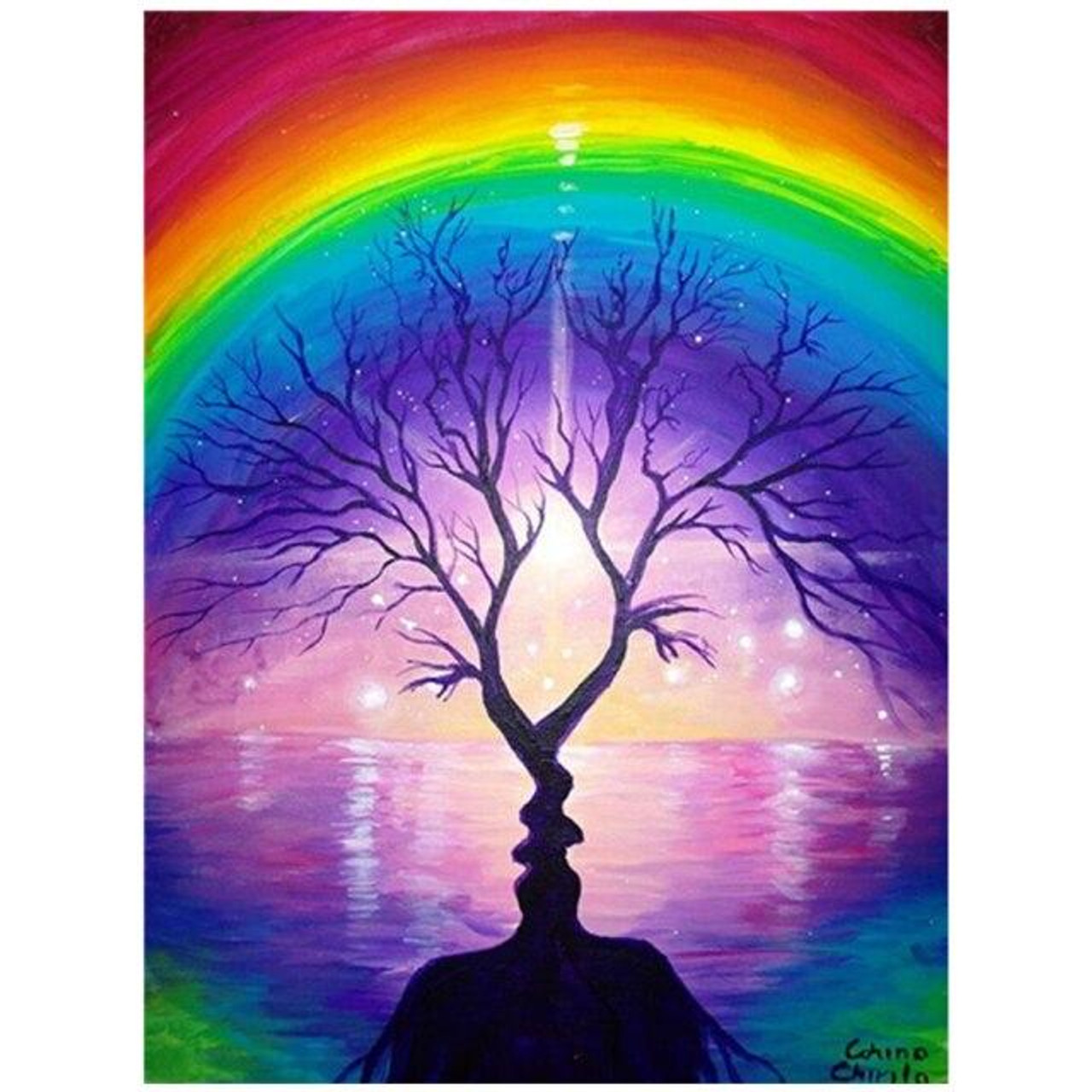 Colorful Rainbow Tree Art - 5D Diamond Painting 