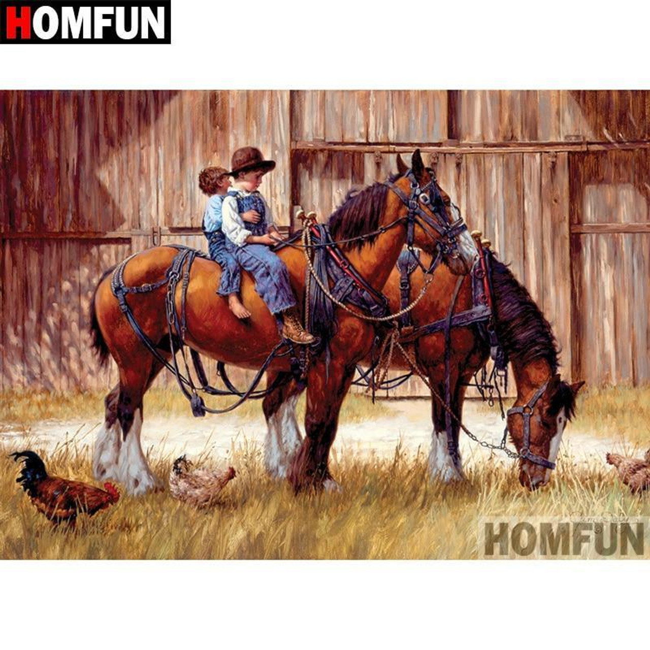 5D Diamond Painting Horse and a Chow Kit