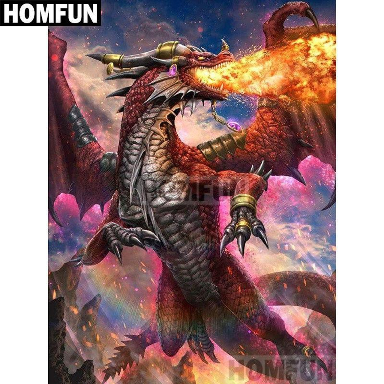 Diamond Painting Dragon Flame 