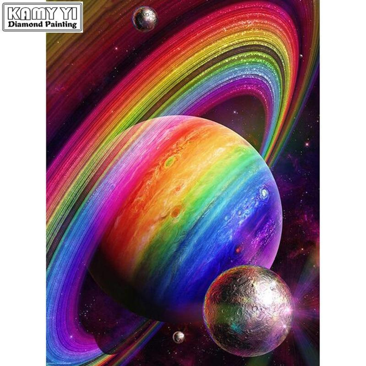 From Moon Diamond Painting  Paint by Diamonds Planets Canvas