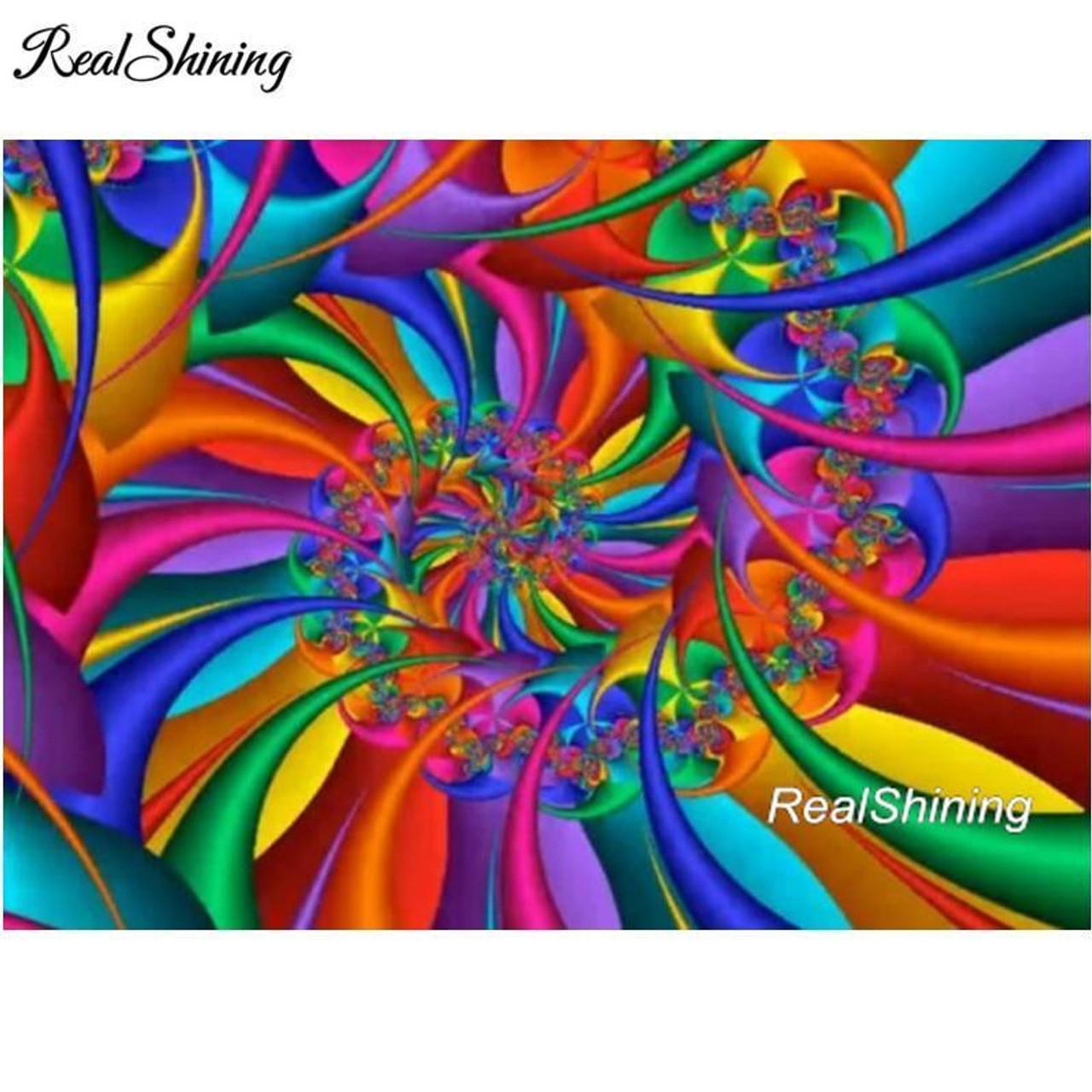 Rainbow Spiral Abstract Diamond Painting