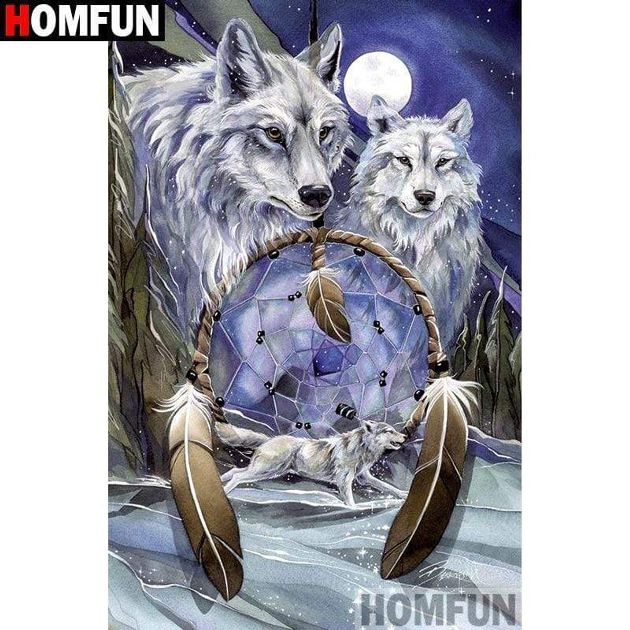 Wolf Dreamcatcher - Diamond Painting Kit – Just Paint with Diamonds