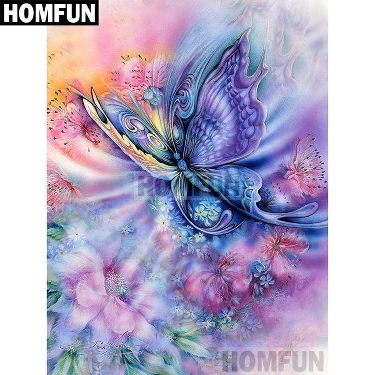 5D Diamond Painting Abstract Pastel Butterfly Kit