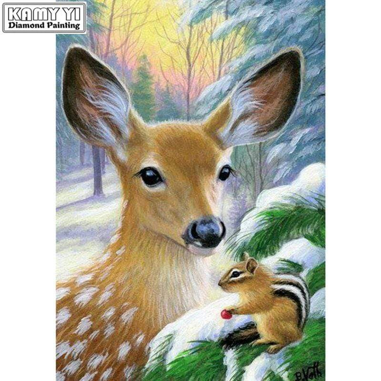 5D Diamond Painting Deer and a Squirrel Kit