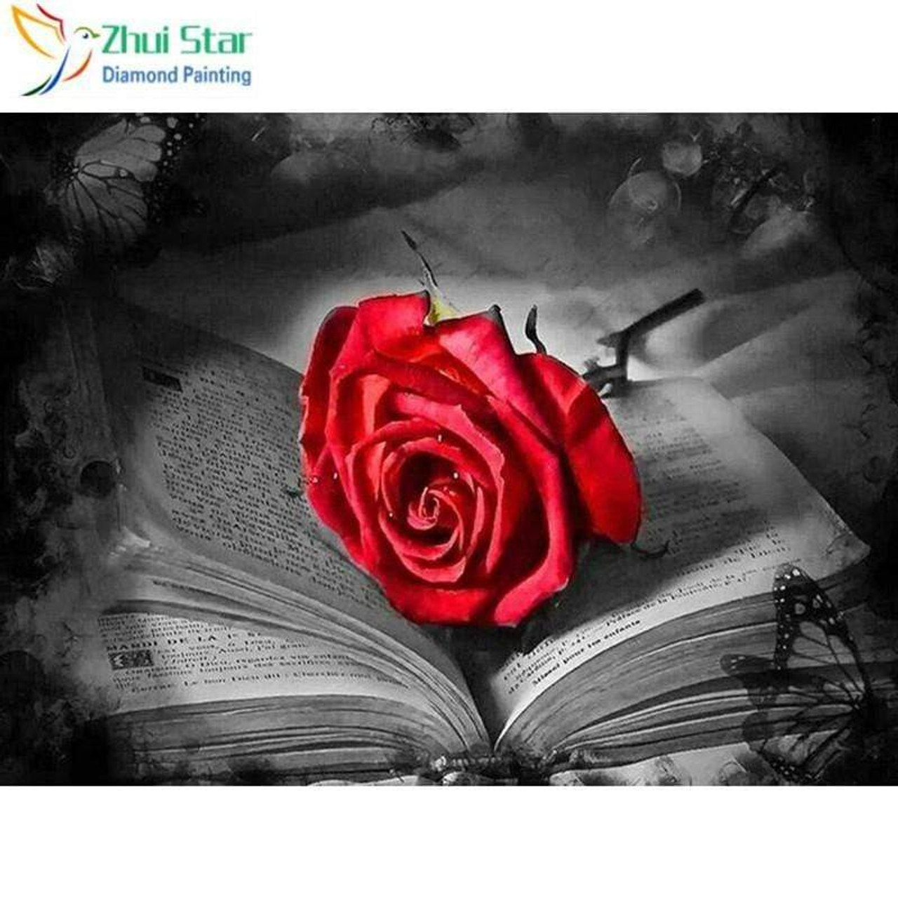 5d Diamond Painting Flowers Red Roses Book Flowers - Temu United Arab  Emirates