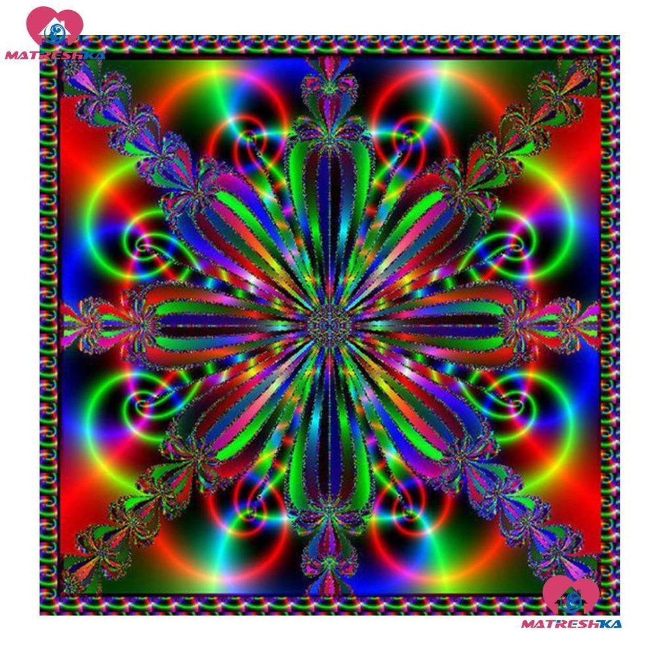 5D Diamond Painting Multi Colored Swirls Mandala Kit