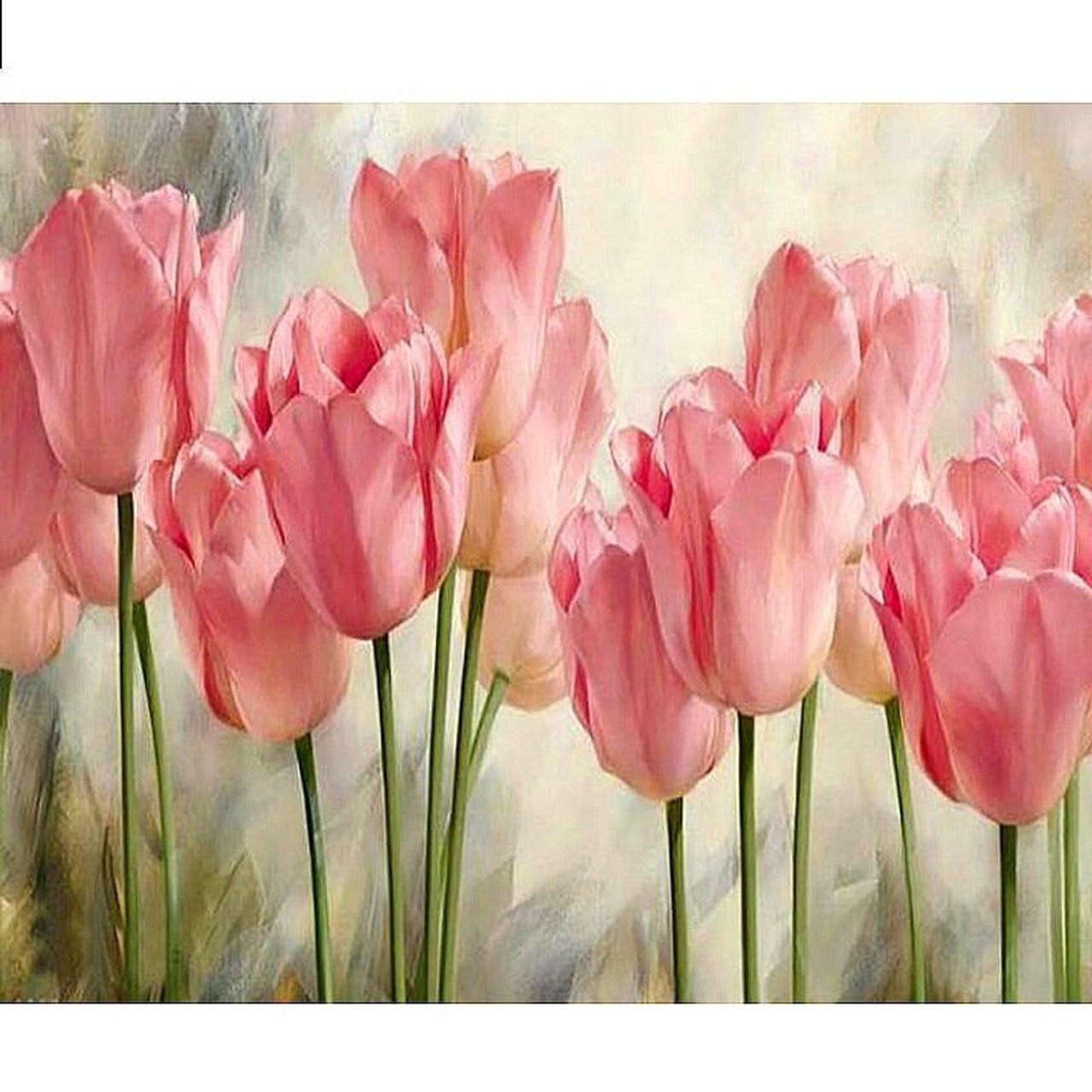 5D Diamond Painting Light Pink Tulips Kit