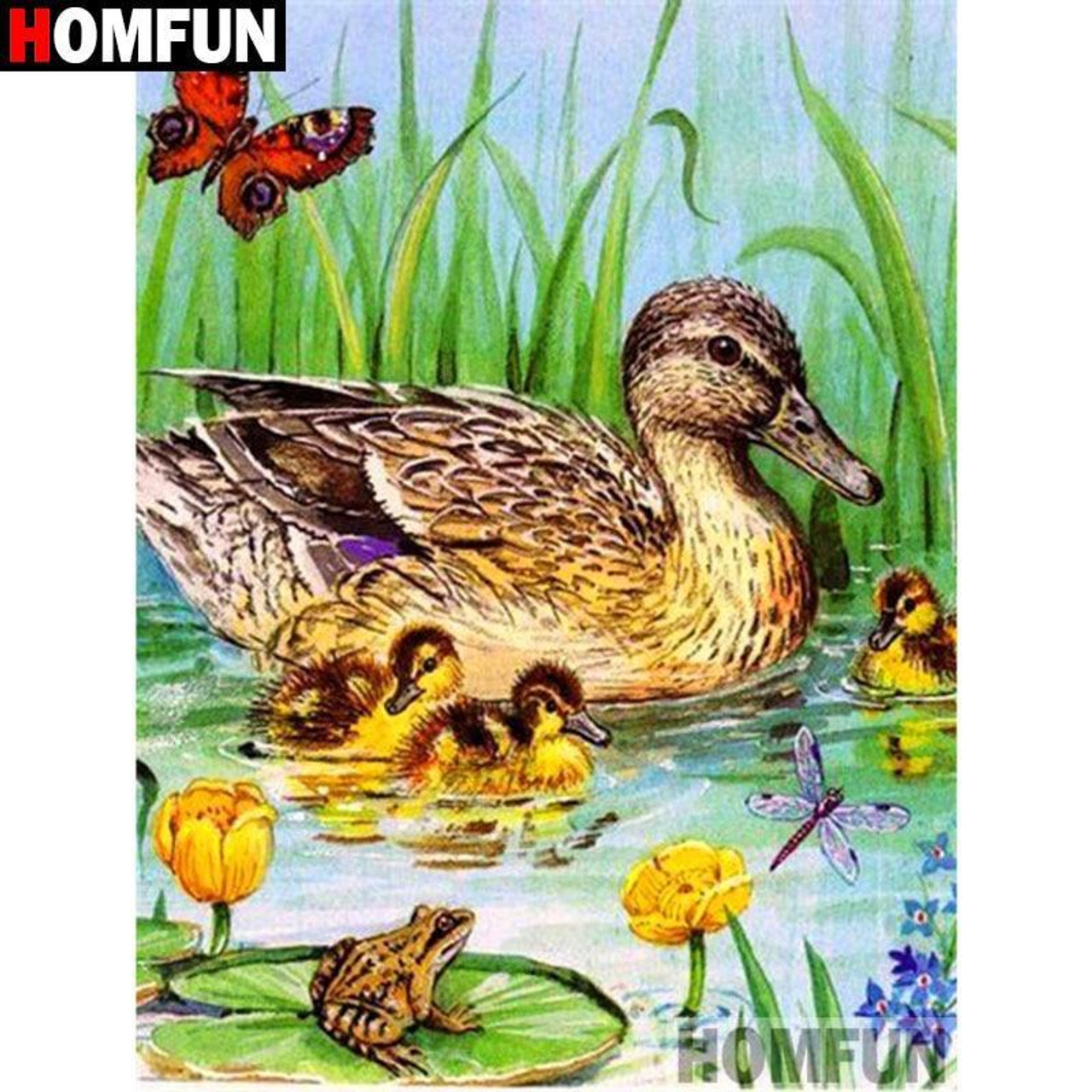 DIY Diamond Painting Kits for Teens,Cute Animal Duck In Water,5D Full Round  Drill Diamond Painting kit Christmas Thanksgiving Decorati,40x50cm :  : Home