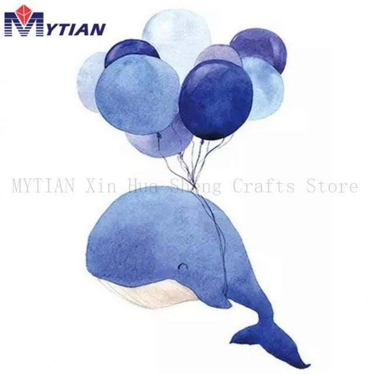 5D Diamond Painting Blue Whale Balloons Kit