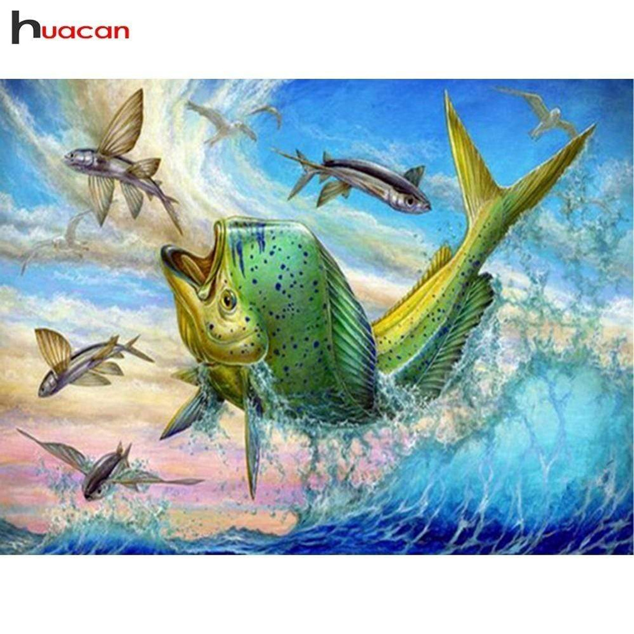 Diy 5D Diamond Art Vintage Fish Diamond Art Animals Diamond