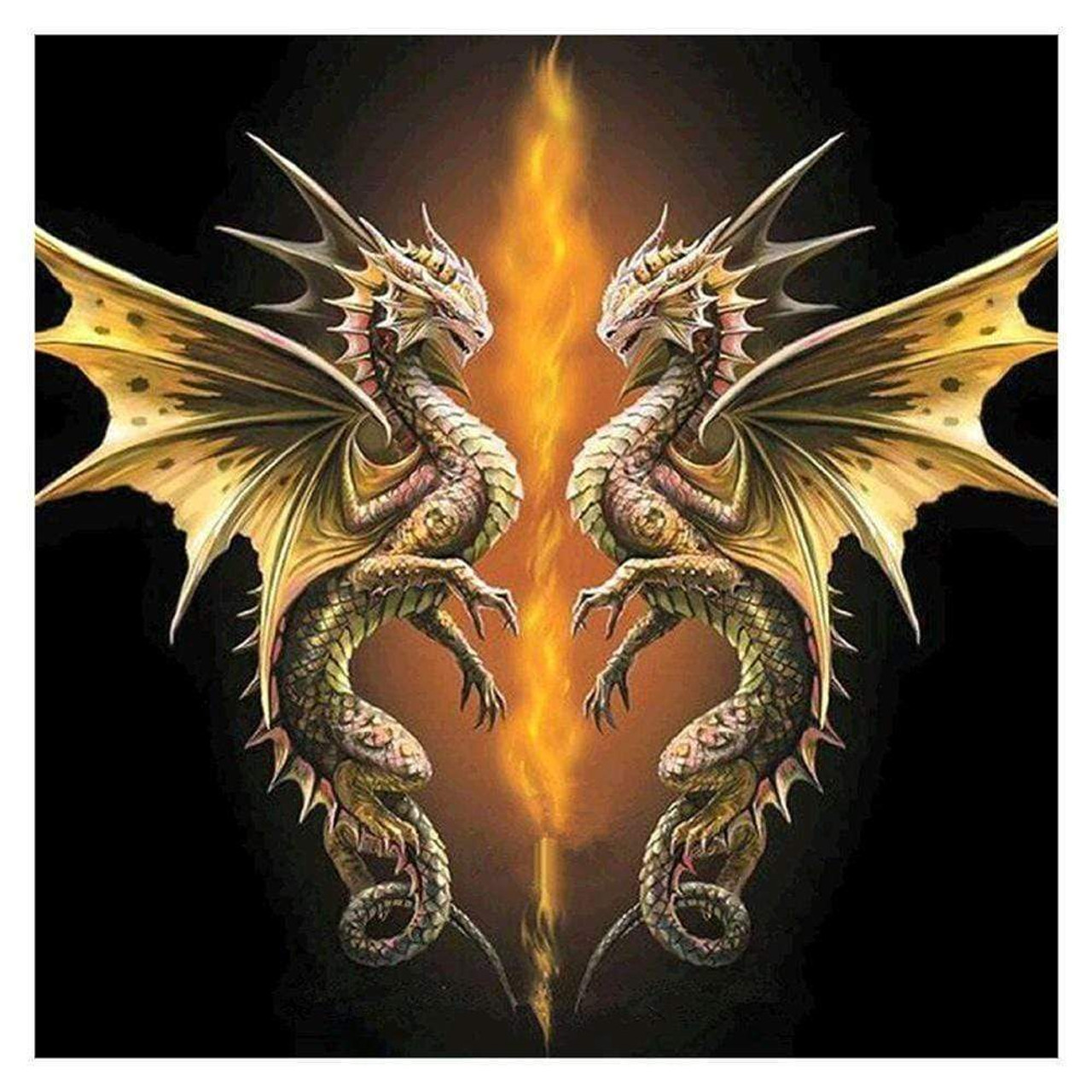 Fire Breathing Infernal Dragon Premium DIY Diamond Painting Kit - Dragons –  Heartful Diamonds