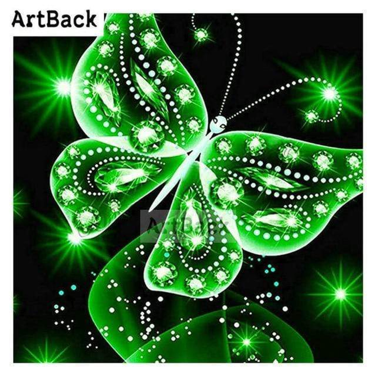 Glow Butterfly DIY 5D Adult Diamond Art Gem Painting Kit 11.8 x 15.7 NEW