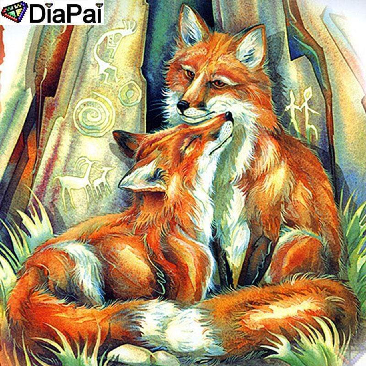 5D Diamond Painting Two Foxes Kit