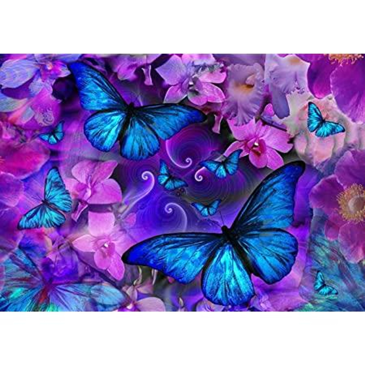 5D Diamond Painting Glowing Purple and Blue Butterfly Kit - Bonanza  Marketplace