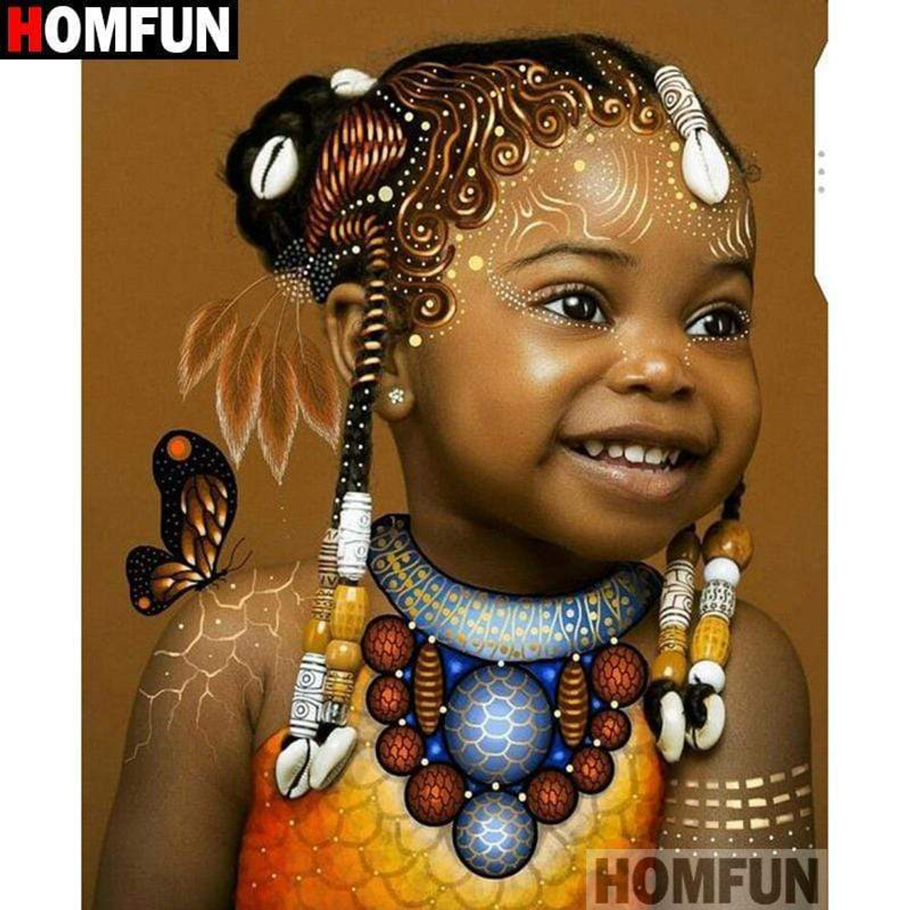 5D Diamond Painting Little Tribal Girl Kit
