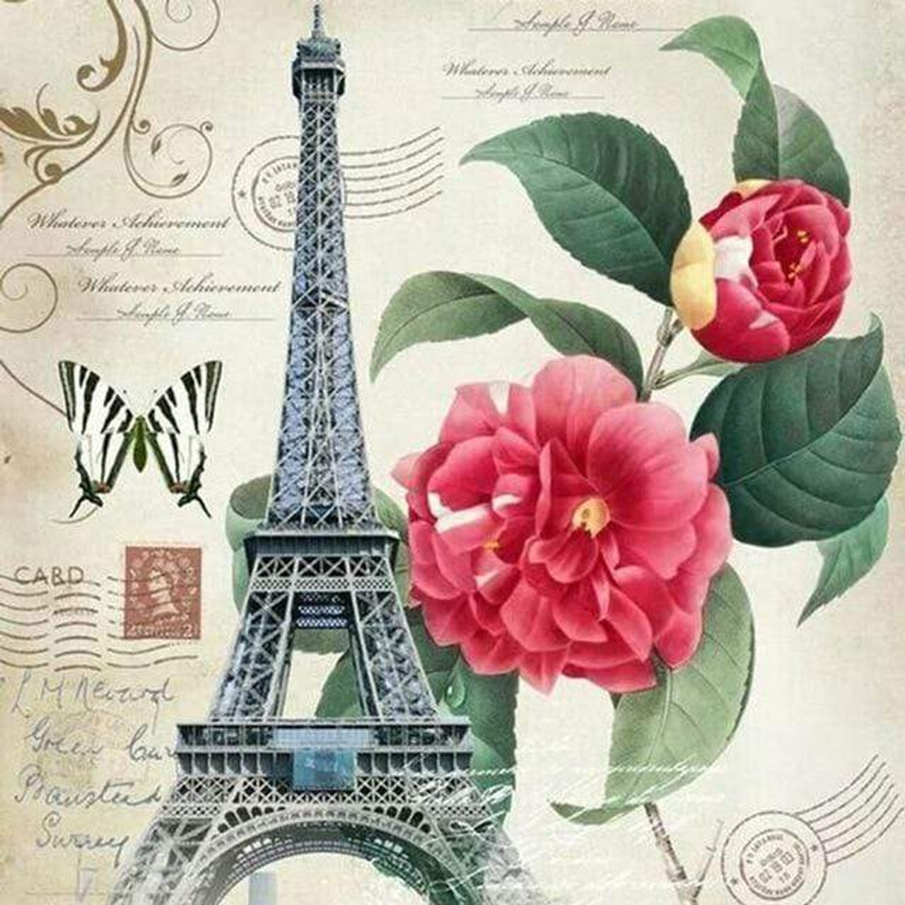 pink vintage eiffel tower