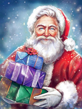 5D Diamond Painting Santa and Three Presents Kit - Bonanza Marketplace