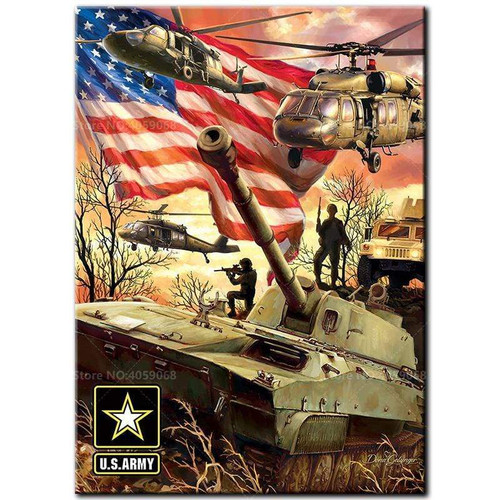 5D Diamond Painting War Tanks and Helicopters Kit