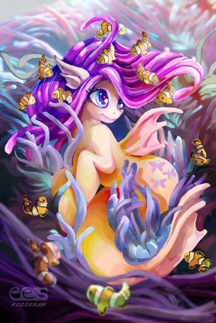 5D Diamond Painting Fluttershy Mermaid Pony Kit