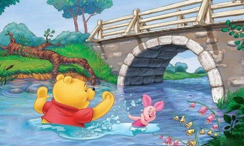 5D Diamond Painting WInnie the Pooh and Piglet River Swimming Kit