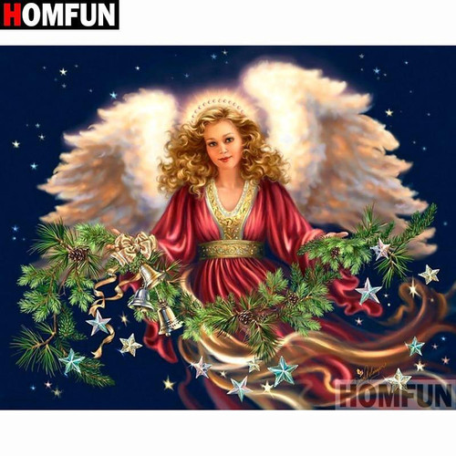 5D Diamond Painting Christmas Angel with Star Garland Kit