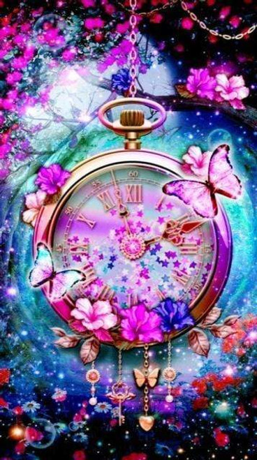 5D Diamond Painting Stop Watch Butterfly Kit