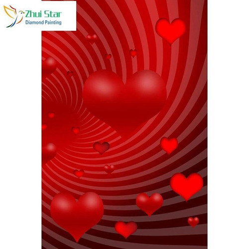 5D Diamond Painting Lots of Red Hearts Kit