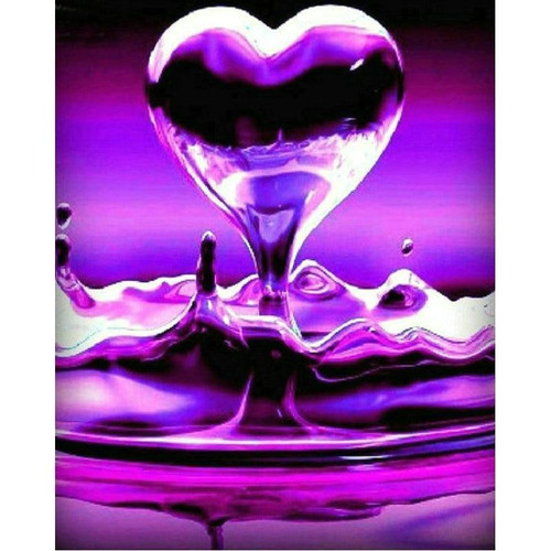 5D Diamond Painting Purple Liquid Heart Kit