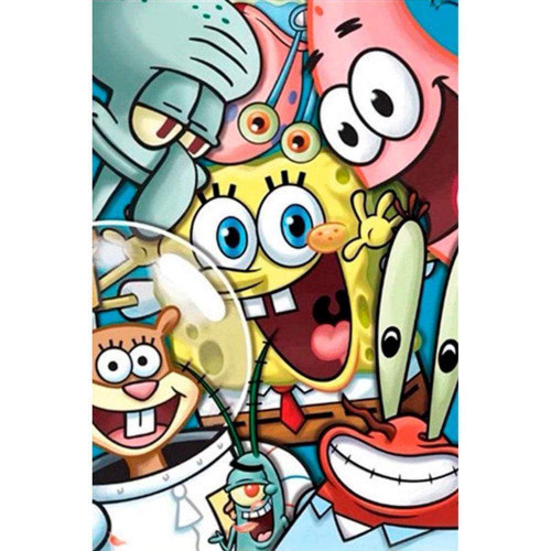 5D Diamond Painting Sponge Bob Character Collage Kit