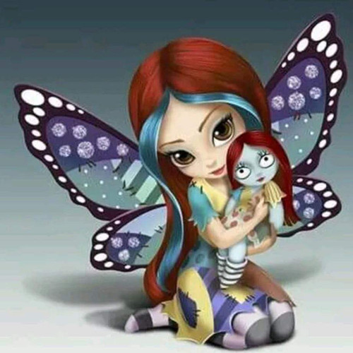 5D Diamond Painting Fairy and Her Doll Kit