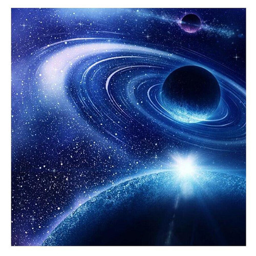 5D Diamond Painting Blue Ring Planet Kit