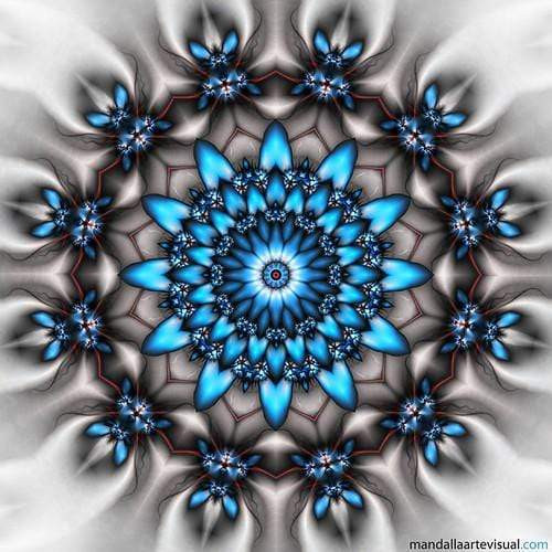 5D Diamond Painting Abstract Blue and Black Flower Mandala Kit