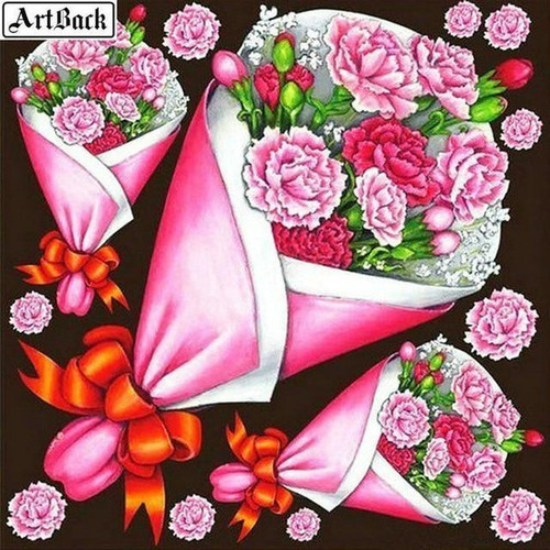 5D Diamond Painting Carnation Bouquets Kit